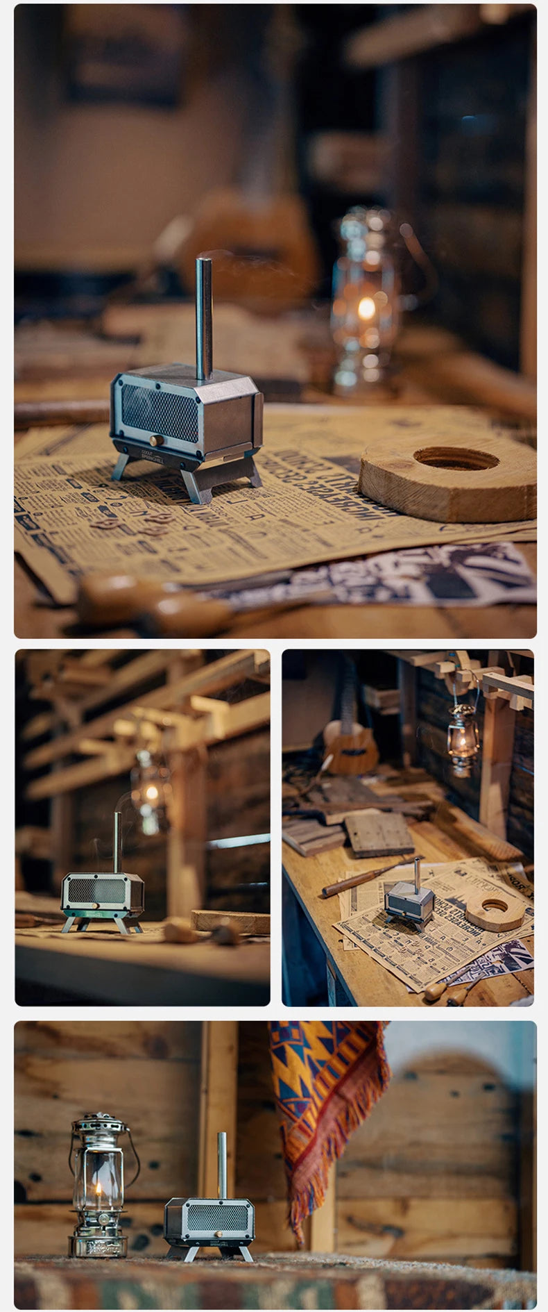 Goout Springhill Mini Woodstove Outdoor Camping Tour Incense Burner Folding Portable Stove Home Desktop Mosquito Incense Burner