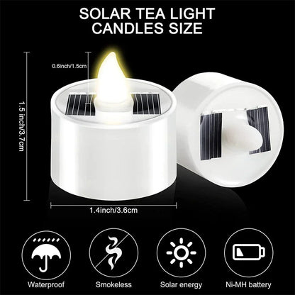10pcs Solar Tea Light Led Candles Flameless Outdoor Waterproof Solar Tea Lights Rechargeable Candles for Party Garden Home Decor