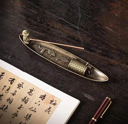 Creative Incense Holder Aromatherapy Ornament Incense Holder Boat Old Men Fishing Japanese Style Incense Stick Burner Home Decor