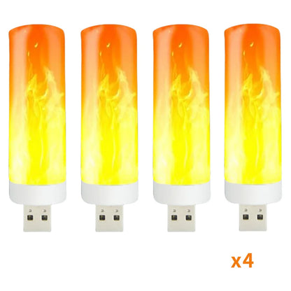 5V USB LED Flame Effect Light Bulbs USB Flame Lamp Candle Bulb Flameless Night Light Flickering Fire Bulb for Home Party Decor