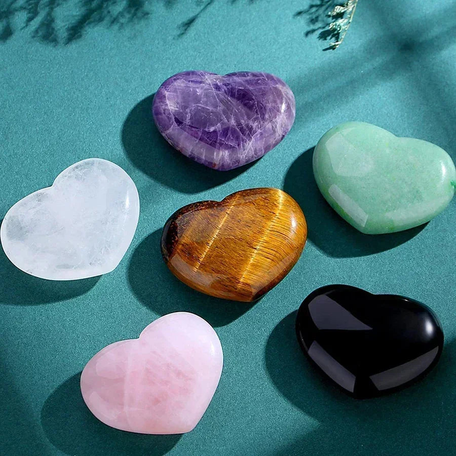 10/20/30PCS Heart Shape LOVE 20MM Natural Crystal Amethyst Agate Mineral Healing Stone Gravel Specimen Home Decoration 2025