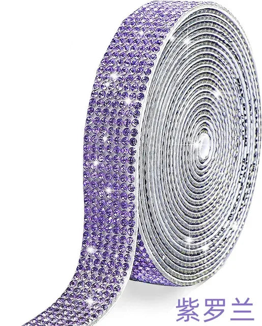 Self Adhesive Crystal Rhinestone Sticker Diamond Ribbon DIY Sticker Rhinestones Arts Crafts Car Phone Decoration Dropshipping