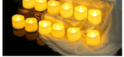Flickering LED Ivory Electronic Candle, Flameless Tealight Candle,Battery Operated LED Tealight Candle, Ideal for Weddings, Ta
