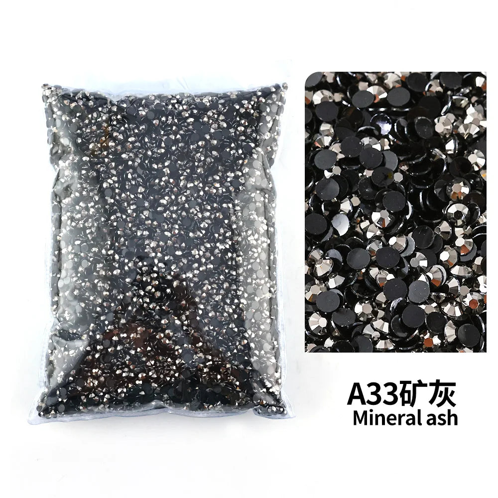 size 2mm,3mm,4mm,5mm,6mm Big Package Resin Non Hot Fix Rhinestones Bulk Wholesale Flat Crystals Nail Diy Glitters Cтразы Stone