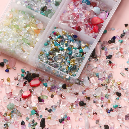 60g/Box Mixed Glass Crystal Crushed Stone Epoxy Resin Fillers Material for DIY Resin Jewelry Making Accessories Nail Art Crafts
