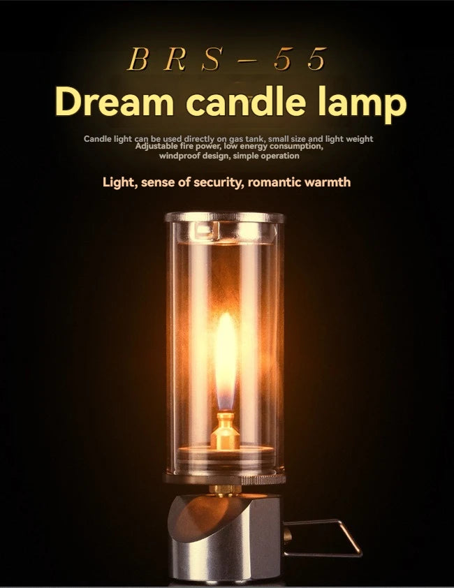 BRS-55 Dreamlike Candlelight Lamp Tent Lighting Equipment Camping Lamp Windproof Gas Candle Lamp Outdoor Camping Lights