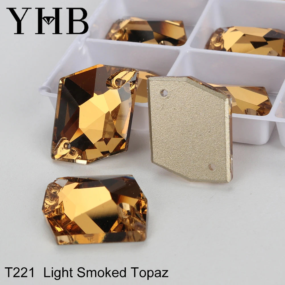 YHB Top Quality Cosmic Glass Crystal AB Moonlight Sewing Stones Flatback Sew on Rhinestones For Garment Clothes Bags
