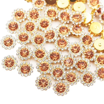 8mm-12mm Sunflower Sewing Claw Rhinestones Crystals Glass Beads Buttons Stones Sew On Rhinestone for Clothes Sewing Accessories