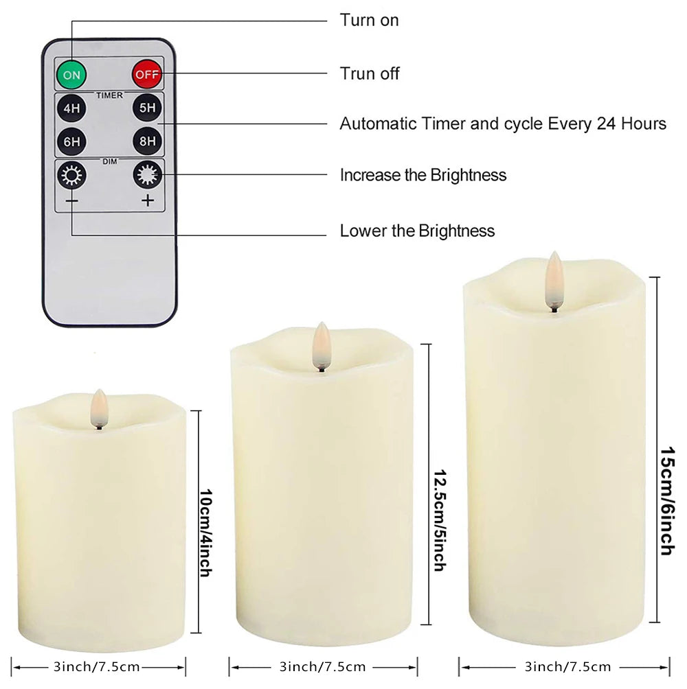 LED lights electronic candles LED candle decorations acrylic candles complete set of remote control timers Christmas and wedding