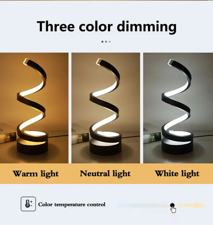LED Night Light Spiral Table Lamp Modern Bedside Lamps Dimmable Night Lamp Office Living Room Bedroom Decoration Night Lights