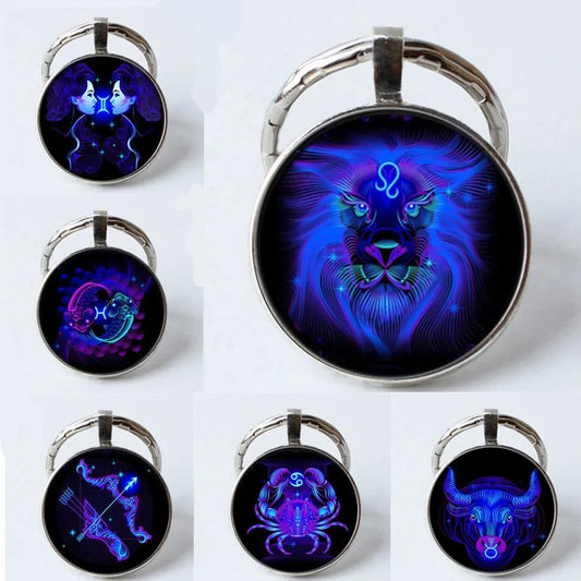 Porte-clés signe astrologique, pendentif Constellation, porte-clés double face pour les amoureux de l'astrologie