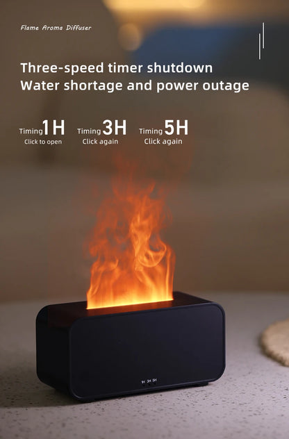 Flame Aroma Diffuser,Fragrance Essential Oil Diffuser Humidifier,with 3D Flame Night Light 120mL for Bedroom, Home and Office