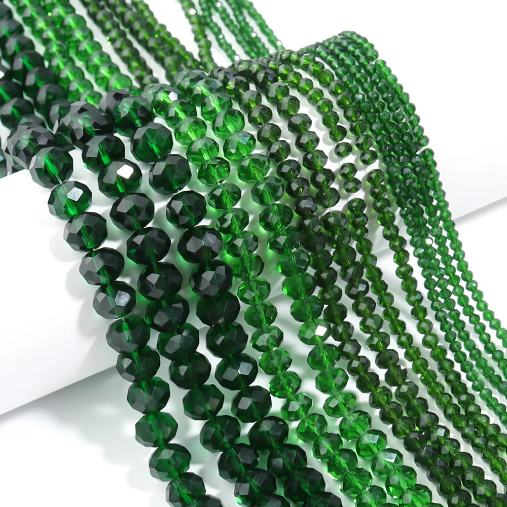 1Strand/Lot 3 4 6 8 10mm Rondelle Flat Faceted Crystal Beads Glass Spacer Beads For DIY Crafts Ornament Making Handmade Accesso