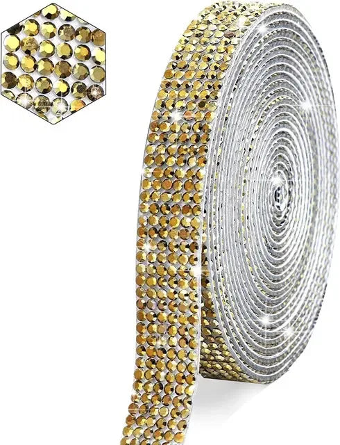 Self Adhesive Crystal Rhinestone Sticker Diamond Ribbon DIY Sticker Rhinestones Arts Crafts Car Phone Decoration Dropshipping