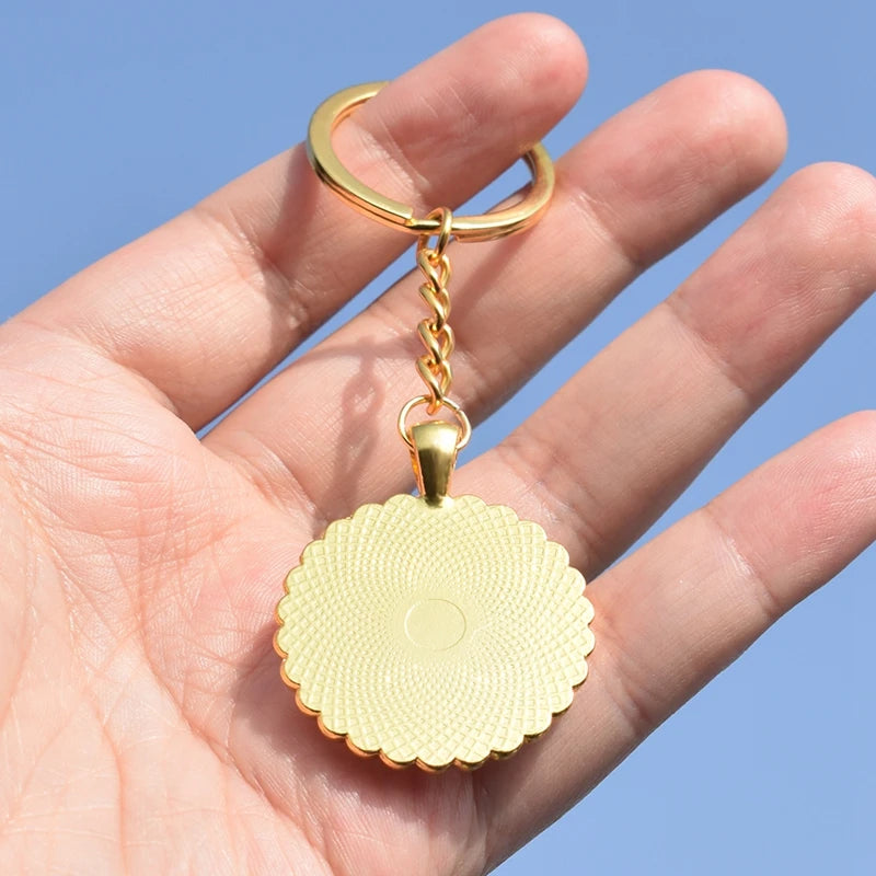 12 Constellation Keychain Fashion Double Side Cabochon Glass Ball Keychain Zodiac Signs Jewelry For Men For Women Birthday Gift