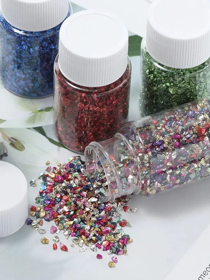 30g/Bottle Glass Crushed Stones Resin Fillings for DIY Epoxy Resin Mold Irregular Crystal Nail Art Decoration Jewelry Making