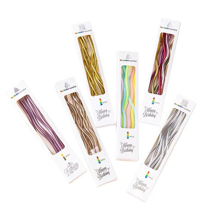 1/6boxes 15CM Curved Cake Candles Birthday Baby Shower Gender Reveal Cupcake Decorating Candle Toppers Wedding Party Decorative