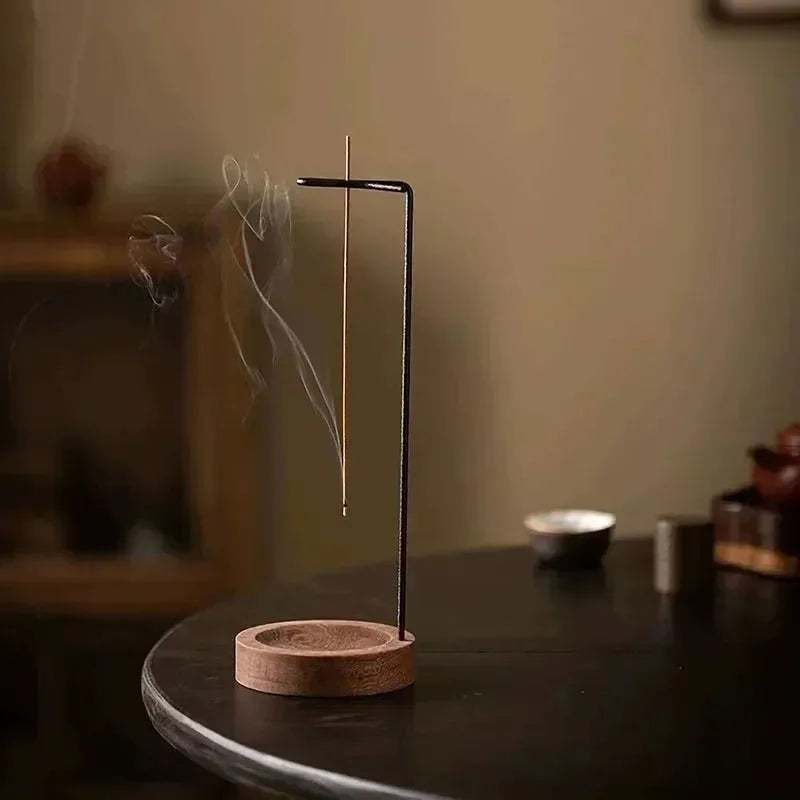 Brûleur d'encens inversé, Porte-bâton d'encens en bois, Plateau rond pour encens, Ornement, Décoration de maison, chambre, yoga