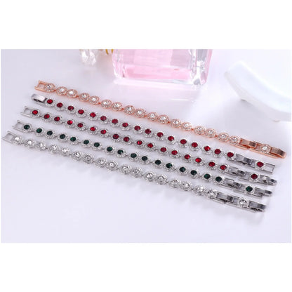 2025 New Original Round Water Drop Crystal High Jewelry Set Fashion Dazzling Women's Bracelet Earring Necklace Ring Wedding Gift