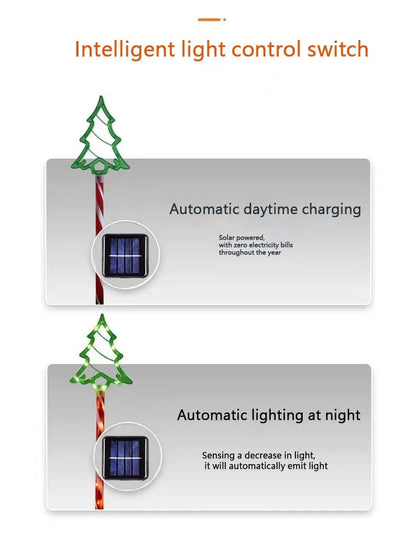 5pc/set solar candy Christmas tree ground installation decorative lights outdoor garden lawn LED lights courtyard lights