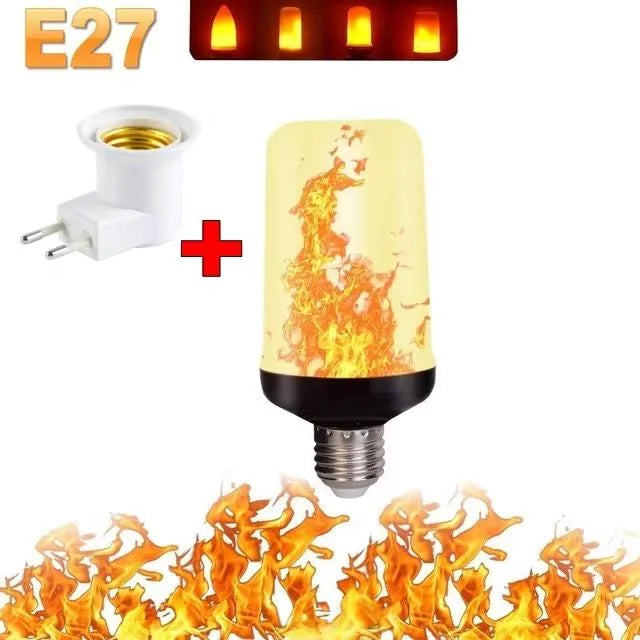 B22 E27 LED Flame Effect Light Bulb 4 Modes Flickering Fire Simulation for Party KTV Festival Garden Home Decor Outdoor Lighting