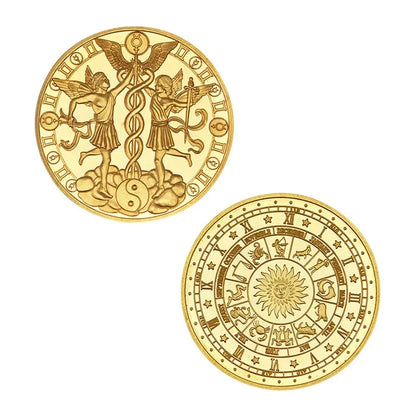 Pièce de monnaie souvenir du zodiaque de 4 cm, collection physique à collectionner, métal porte-bonheur, décorations d'intérieur antiques