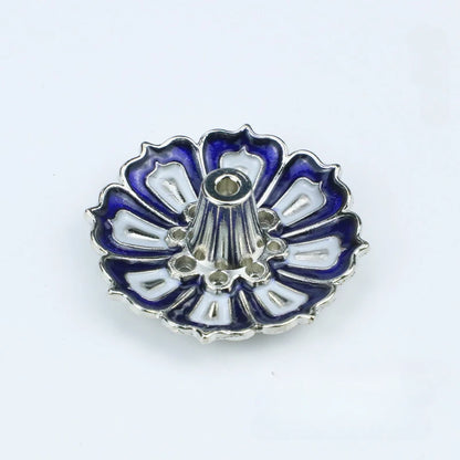 1PCS Lotus Alloy Incense Burner Stick Holder Home Buddhism Line Incense Plate Sandalwood Coil Base Temples Delicate Home Decor