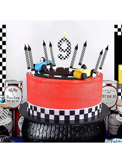 7Pcs Pixel Miner Birthday Cake Candles Topper for Pixel Theme Party Anniversary Party Video Game Party Supplies for Boys Girls