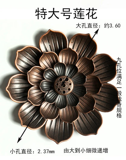 Incense Holder for Sticks Alloy Incense Burner Creative 3 levels Lotus Incense Stick Holder and Detachable Ash Catcher