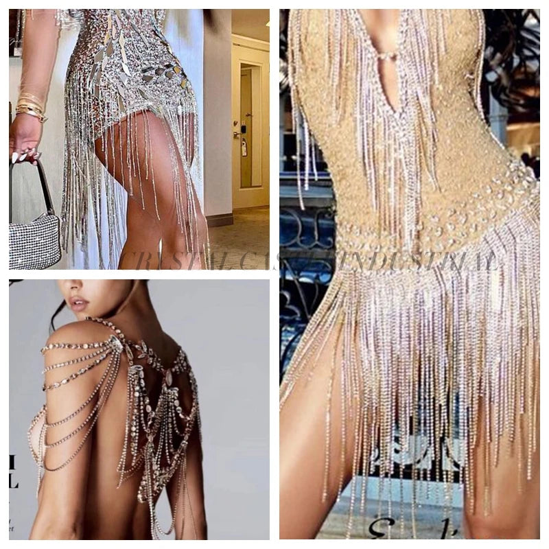 Rhinestones Chain Roll Tassel 1/10Yard Crystal Ribbon Strass Banding Sew On Gold Rhinestone Trim Strip Cup Chains For Needlework