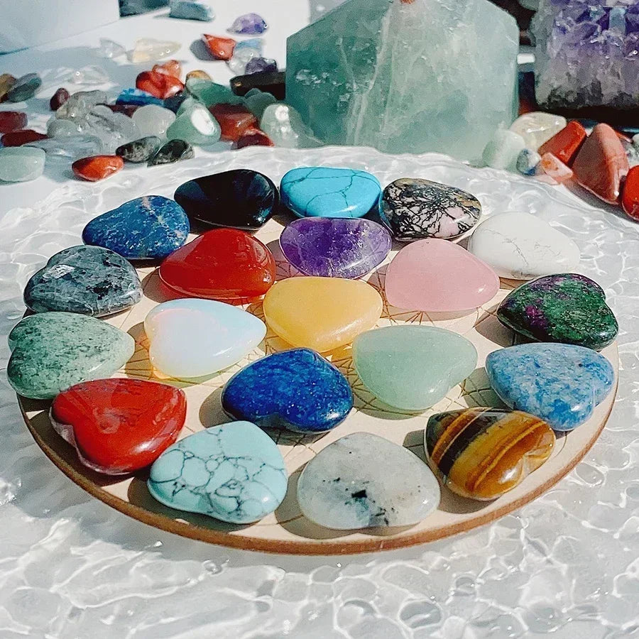 10/20/30PCS Heart Shape LOVE 20MM Natural Crystal Amethyst Agate Mineral Healing Stone Gravel Specimen Home Decoration 2025