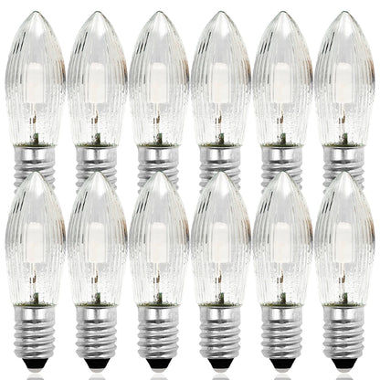 Warm Light Glass Bulbs Tapered Candles E10 LED Replacement Bulbs for Lights Candle Arch Bathroom Kitchen Home Lamps Bulb Decor