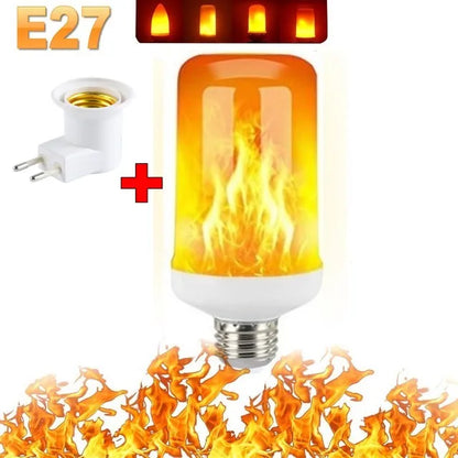 B22 E27 LED Flame Effect Light Bulb 4 Modes Flickering Fire Simulation for Party KTV Festival Garden Home Decor Outdoor Lighting