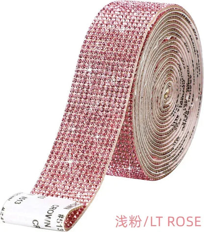 Self Adhesive Crystal Rhinestone Sticker Diamond Ribbon DIY Sticker Rhinestones Arts Crafts Car Phone Decoration Dropshipping