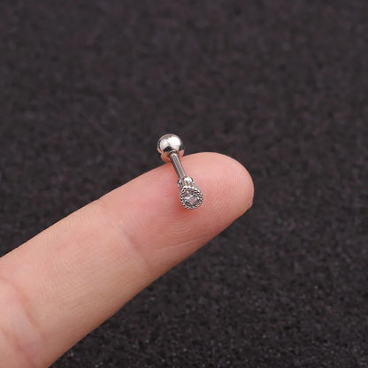 Crystal Flower Tragus Piercing Earring Flat 16G Cross Cartilage Piercing Stud Helix Jewelry Conch Rook Lobe Earring Labret Stud