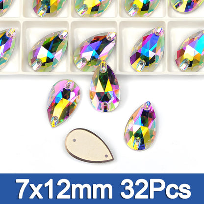 PUBRILEX Crystal AB Mix DIY Craft Supplies Needlework Sewing Gemstones Flatback Glass Strass Crystals Rhinestones For Clothing