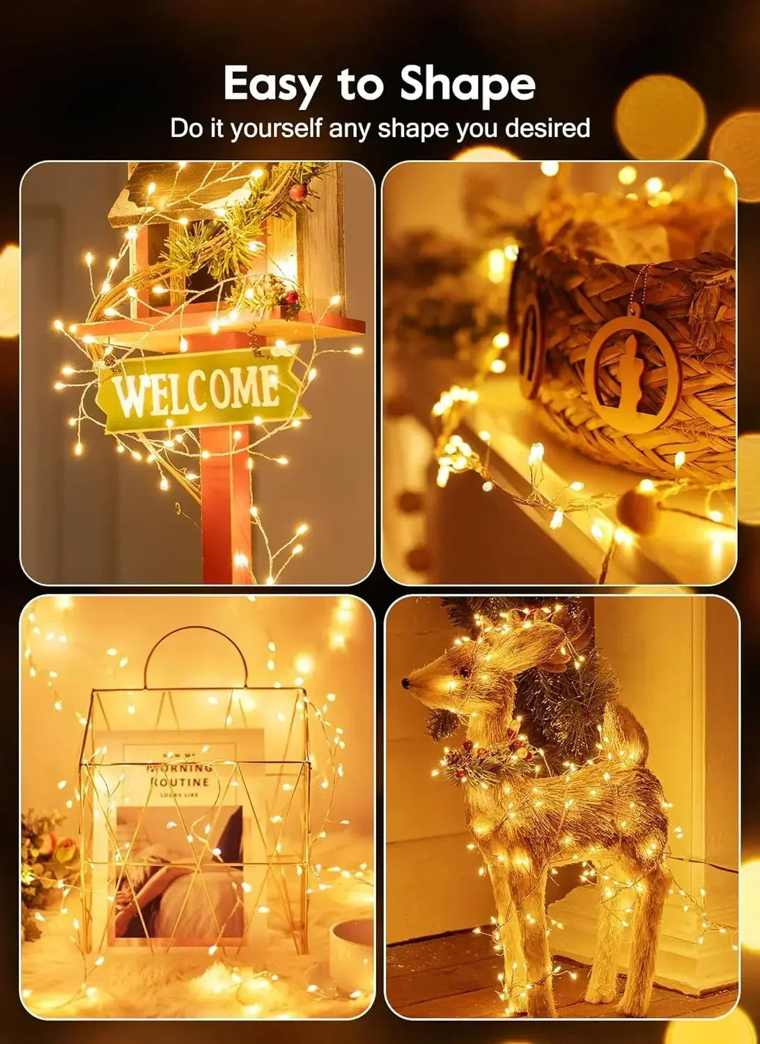 3/6M USB Power LED Firecracker String Lights Remote Control Garland Fairy Lights for Wedding Party Garden Christmas Decoration