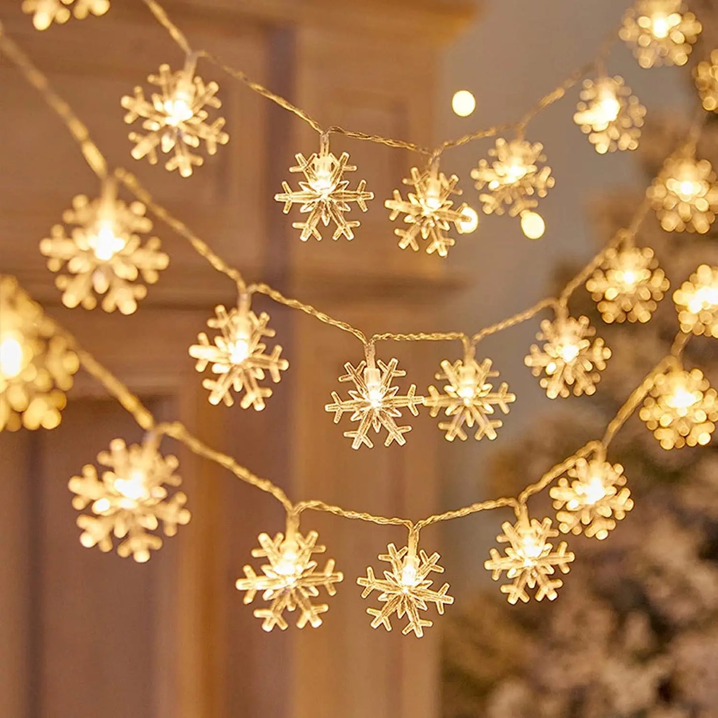 Dây Đèn LED Snowflake Trang Trí Nhà Cửa Giáng Sinh Đám Cưới Đèn Trang Trí Giáng Sinh Tại Nhà Trang Trí Tiệc Navidad
