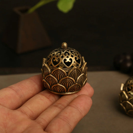 1PC Lotus Incense Cone Holder, Mini Asian Zen Decor, Small Flower Burner for Home Office Meditation Gift