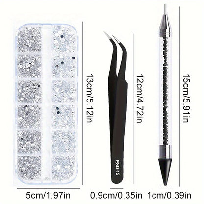 Nails Art Multi-Size Flat Back Acrylic Rhinestones 3D Crystal DIY Decorations Glitter Crystal Gem Manicure Accessories With