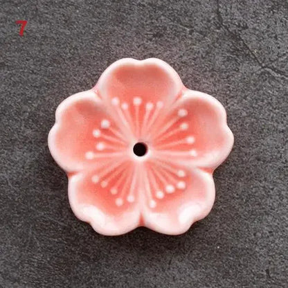 Cherry Blossom Incense Burner Home Ceramic Decor  Stick Holder Aromatherapy Censer Office Teahouse Ornament