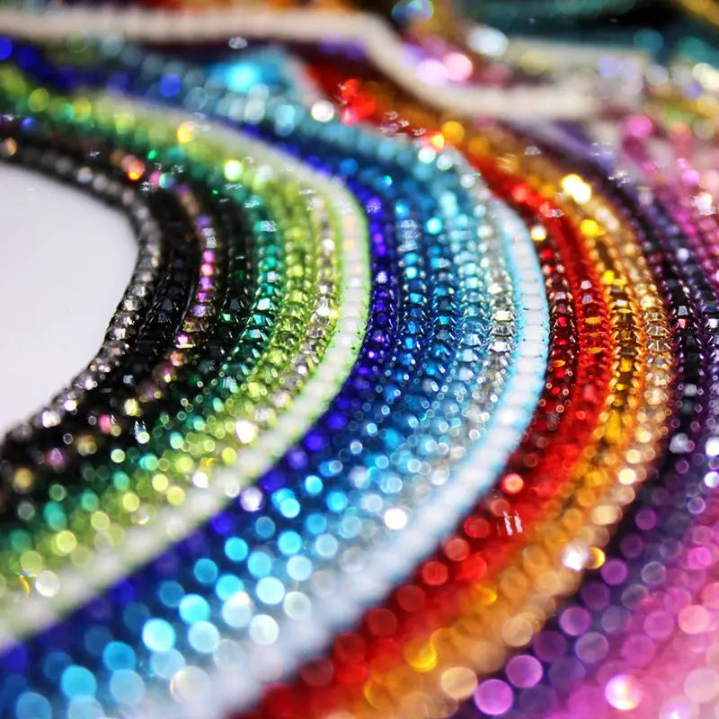 Rhinestones Chain Roll Tassel 1/10Yard Crystal Ribbon Strass Banding Sew On Gold Rhinestone Trim Strip Cup Chains For Needlework