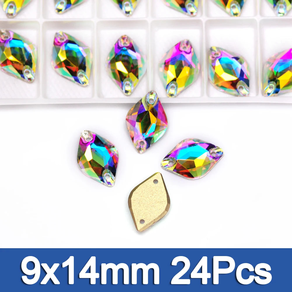 PUBRILEX Crystal AB Mix DIY Craft Supplies Needlework Sewing Gemstones Flatback Glass Strass Crystals Rhinestones For Clothing