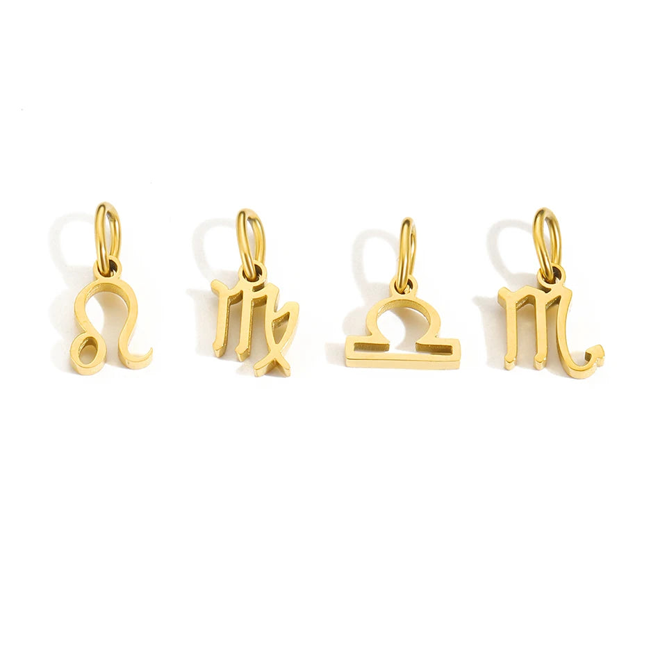 12 signes du zodiaque Pendentif Accessoires Collier Constellation en Acier Inoxydable Cadeau d'Anniversaire