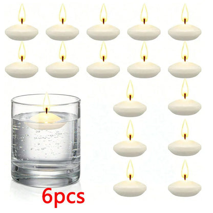6/10/16Pcs Unscented Discs Candles Floating For Valentine's Day Party Wedding Home Bathtub Decor Romantic Confession Candlelight