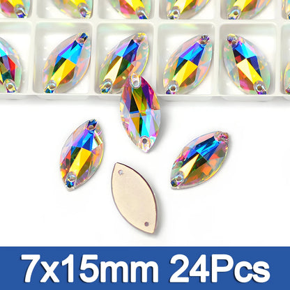 PUBRILEX Crystal AB Mix DIY Craft Supplies Needlework Sewing Gemstones Flatback Glass Strass Crystals Rhinestones For Clothing