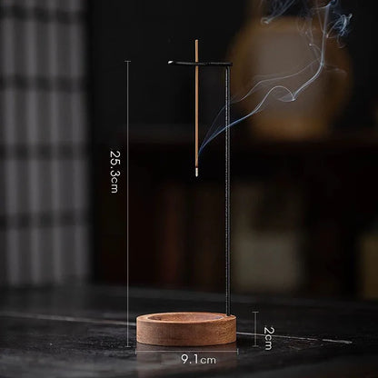 Brûleur d'encens inversé, Porte-bâton d'encens en bois, Plateau rond pour encens, Ornement, Décoration de maison, chambre, yoga