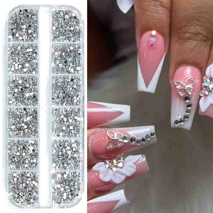 Nails Art Multi-Size Flat Back Acrylic Rhinestones 3D Crystal DIY Decorations Glitter Crystal Gem Manicure Accessories With
