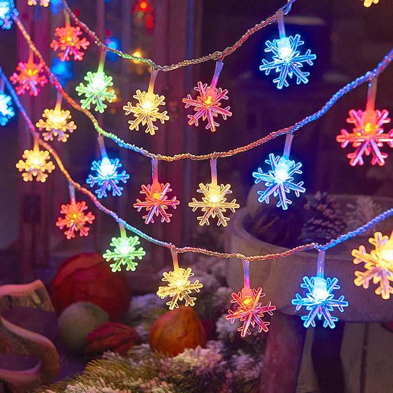 Dây Đèn LED Snowflake Trang Trí Nhà Cửa Giáng Sinh Đám Cưới Đèn Trang Trí Giáng Sinh Tại Nhà Trang Trí Tiệc Navidad