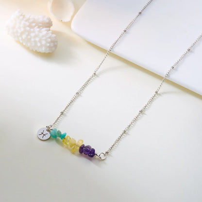 12 Zodiac Signs Constellation Charm Natural Crushed Stone Beaded Necklace for Men Women Couple Choker Virgo Leo Libra Jewelry